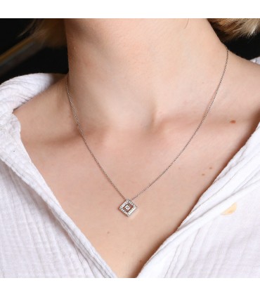 Tiffany & Co. Open Square diamonds and platinum necklace