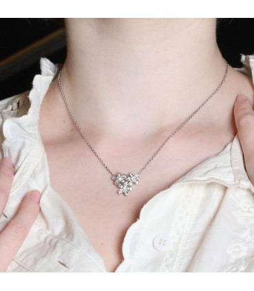 Van Cleef & Arpels Socrate 3 fleurs diamonds and gold necklace