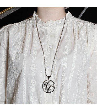 Collier or, argent, diamants