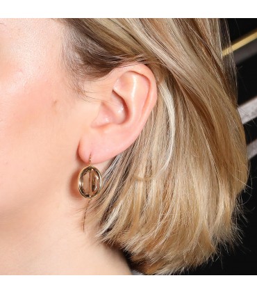 Gold and quartz earrings