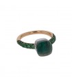 Pomellato Nudo prasiolite, garnets and gold ring
