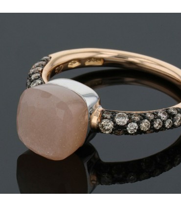 Pomellato Nudo moonstone, diamonds and gold ring