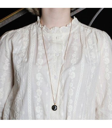 Dior Rose des Vents mother-of-pearl, onyx, diamond and gold necklace