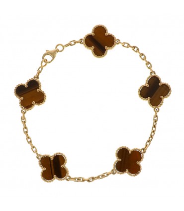 Van Cleef & Arpels Vintage Alhambra tiger’s eye quartz and gold bracelet
