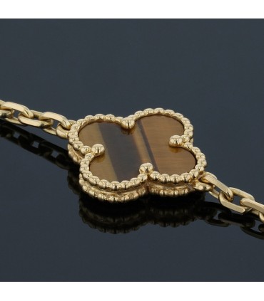 Van Cleef & Arpels Vintage Alhambra tiger’s eye quartz and gold bracelet
