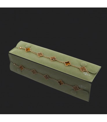 Van Cleef & Arpels Vintage Alhambra tiger’s eye quartz and gold bracelet