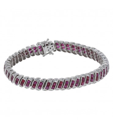 Gold, rubies and diamonds bracelet