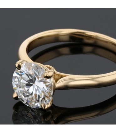 Bague solitaire diamant - Pré-certificat LFG 1,55 ct D VS2
