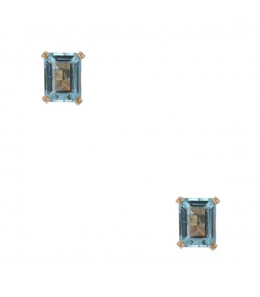 Boucles d’oreilles or, aigue-marine