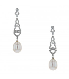 Boucles d’oreilles or, perle de culture