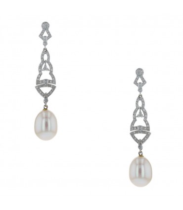 Boucles d’oreilles or, perle de culture