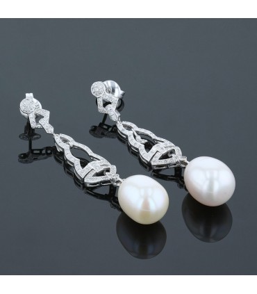 Boucles d’oreilles or, perle de culture