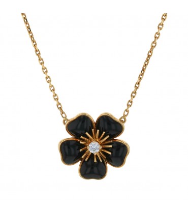 Van Cleef & Arpels Clématite onyx, diamond and gold necklace