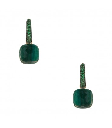 Pomellato Nudo garnets, quartz and gold earrings