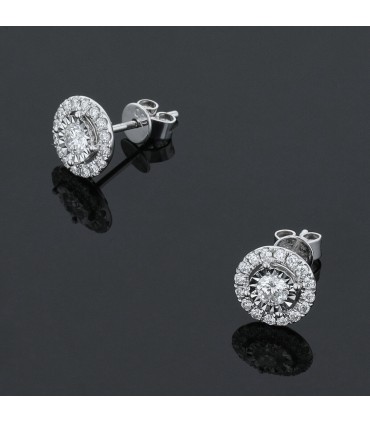 Boucles d’oreilles or, diamants
