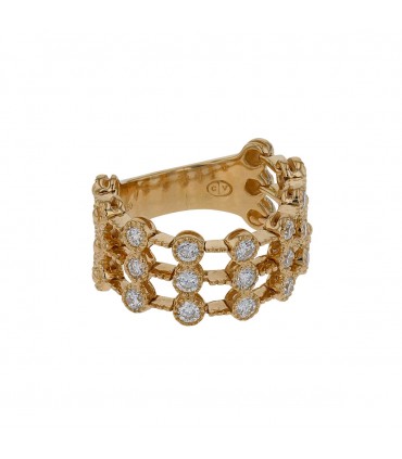 Bague souple or et diamants
