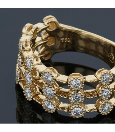 Bague souple or et diamants