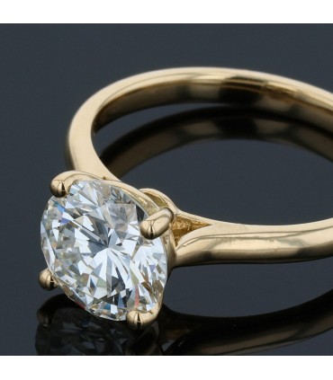Bague solitaire diamant - Pré-certificat 2,02 ct I VS2