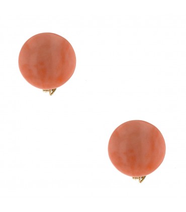 Boucles d’oreilles or, corail peau d’ange