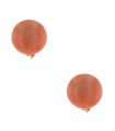 Boucles d’oreilles or, corail peau d’ange