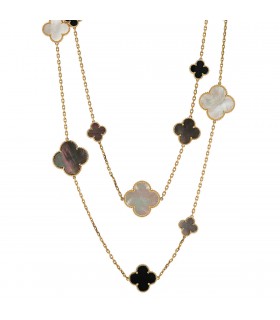 Van Cleef & Arpels Magic Alhambra gold, mother-of-pearl, onyx necklace