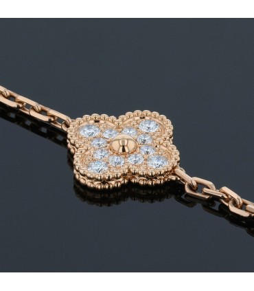 Van Cleef & Arpels Alhambra diamonds, mother-of-pearl and gold bracelet