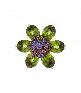 Van Cleef & Arpels Hawaï peridots, amethysts and gold brooch