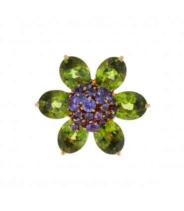 Van Cleef & Arpels Hawaï peridots, amethysts and gold brooch