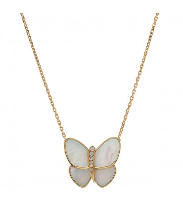 Van Cleef & Arpels mother-of-pearl, diamonds and gold necklace