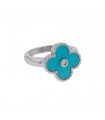 Van Cleef & Arpels Vintage Alhambra turquoise, diamond and gold ring