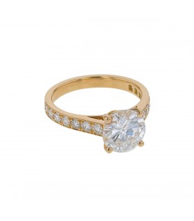 Bague solitaire diamant - Certificat LFG 2,08 ct G SI1