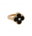 Van Cleef & Arpels Vintage Alhambra onyx, diamond and gold ring
