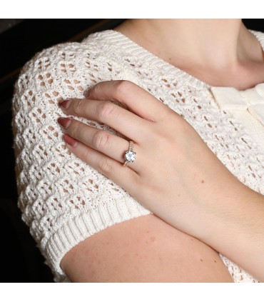 Bague solitaire diamant - Certificat LFG 2,08 ct G SI1