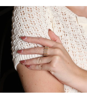 Bague souple or et diamants