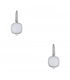 Pomellato Nudo quartz, diamonds and two tones gold earrings