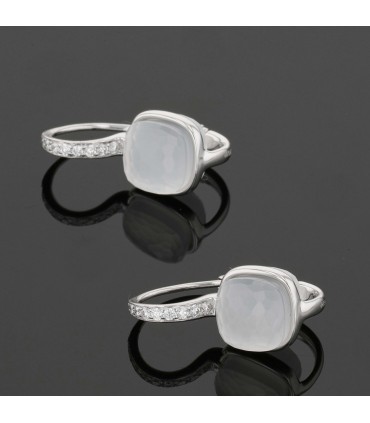 Pomellato Nudo quartz, diamonds and two tones gold earrings