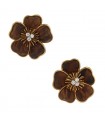 Van Cleef & Arpels Clématite wood, diamonds and gold earrings