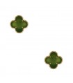 Van Cleef & Arpels Alhambra jade and gold earrings