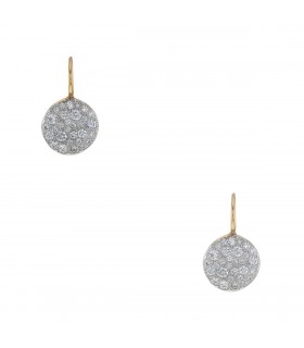 Pomellato Sabbia diamonds and two tones gold earrings