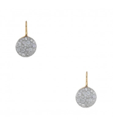Pomellato Sabbia diamonds and two tones gold earrings