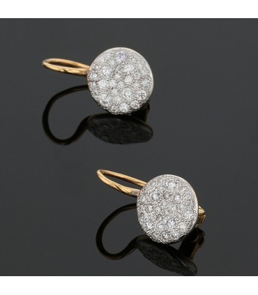 Pomellato Sabbia diamonds and two tones gold earrings