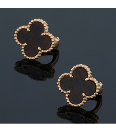Van Cleef & Arpels wood and gold earrings