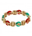 Cornaline, chrysoprase and gold bracelet