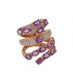 Diamonds, pink sapphires and gold ring