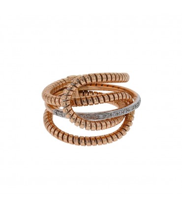 Two tones gold and diamonds ring