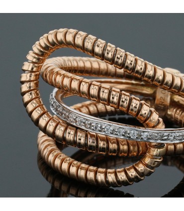 Two tones gold and diamonds ring