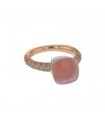Pomellato Nudo pink quartz, diamonds and gold ring