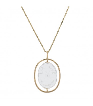 L’Amour N°1 Cristal quartz and gold necklace