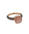 Pomellato Nudo pink moonstone, diamonds and gold ring