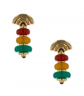 Arfan gold and calcedony earrings